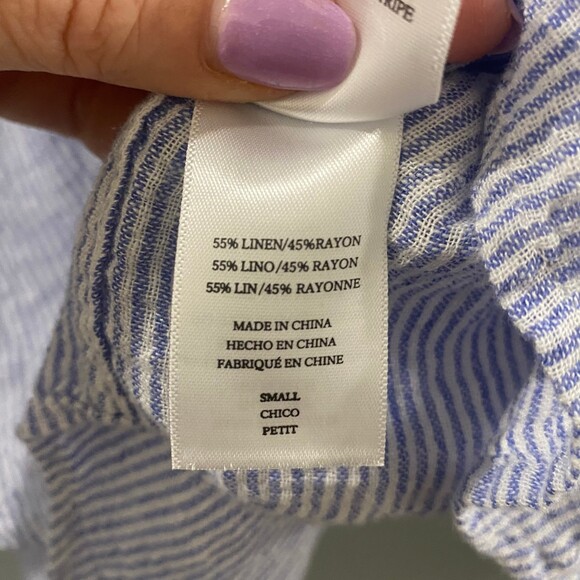 Rails Mateo Cabo Stripe Linen Shirt S - Picture 7 of 9
